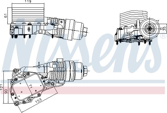 Nissens 91400 - Масляний радіатор, рухове масло autocars.com.ua