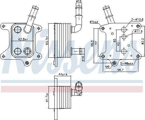 NISSENS 91425 - Масляний радіатор, рухове масло autocars.com.ua