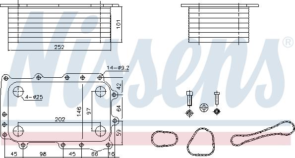 Nissens 91431 - Масляный радиатор, двигательное масло avtokuzovplus.com.ua