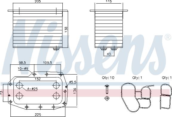 Nissens 91433 - Масляний радіатор, рухове масло autocars.com.ua