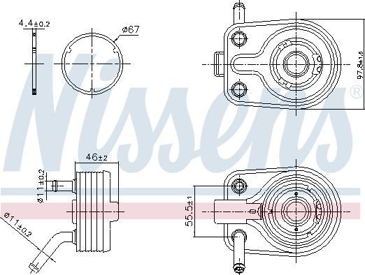 NISSENS 91447 - Масляний радіатор, рухове масло autocars.com.ua