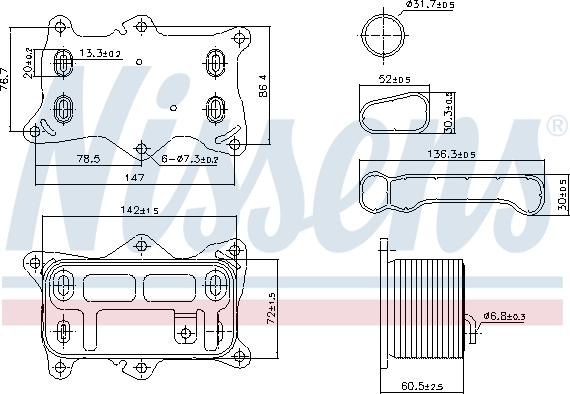 Nissens 91472 - Масляний радіатор, рухове масло autocars.com.ua