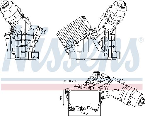 Nissens 91487 - Масляный радиатор, двигательное масло avtokuzovplus.com.ua