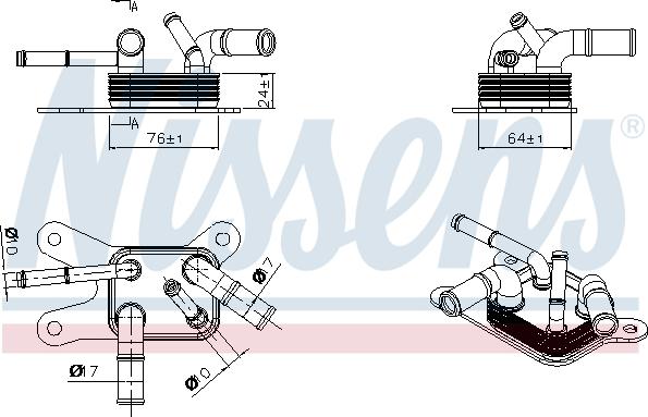 NISSENS 91529 - Масляний радіатор, автоматична коробка передач autocars.com.ua