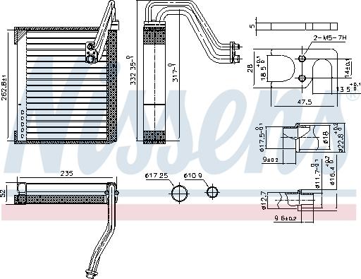 Nissens 92352 - Випарник, кондиціонер autocars.com.ua