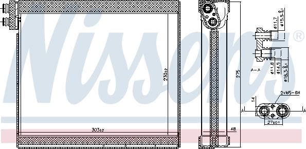 Nissens 92365 - Випарник, кондиціонер autocars.com.ua