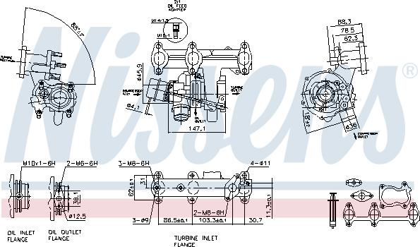 Nissens 93095 - Турбина, компрессор avtokuzovplus.com.ua