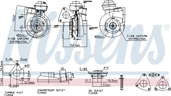 Nissens 93229 - Турбина, компрессор avtokuzovplus.com.ua