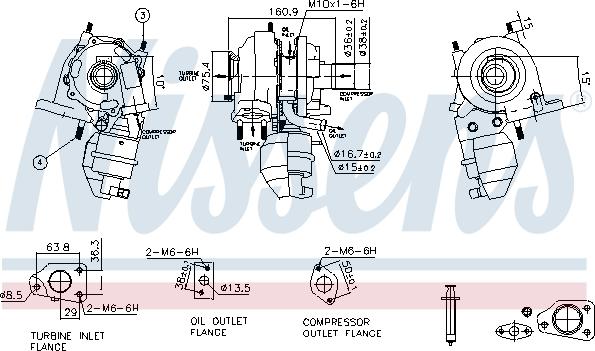 Nissens 93350 - Компресор, наддув autocars.com.ua