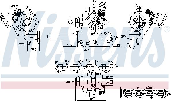 Nissens 93470 - Компресор, наддув autocars.com.ua