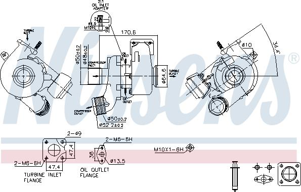 Nissens 93491 - Компресор, наддув autocars.com.ua