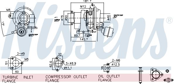 Nissens 93626 - Турбина, компрессор avtokuzovplus.com.ua