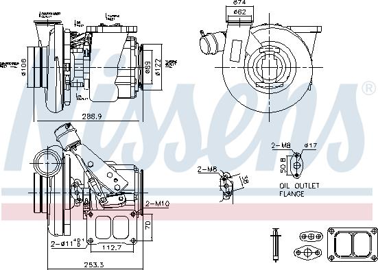 Nissens 93769 - Компресор, наддув autocars.com.ua