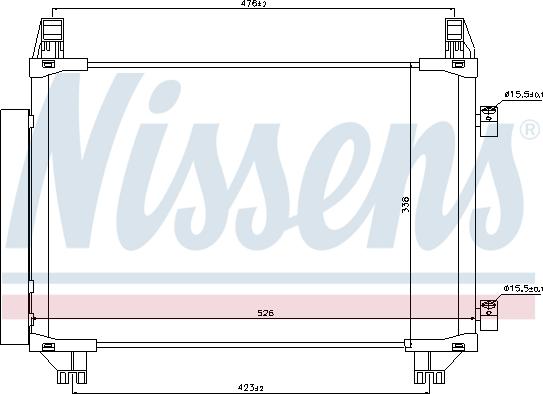 Nissens 940050 - Конденсатор, кондиціонер autocars.com.ua