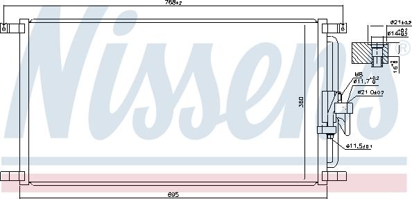 Nissens 940104 - Конденсатор, кондиціонер autocars.com.ua