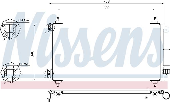 Nissens 940146 - Конденсатор, кондиціонер autocars.com.ua