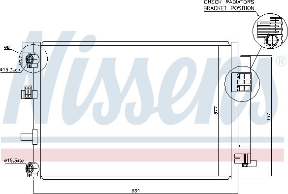 Nissens 940222 - Конденсатор, кондиціонер autocars.com.ua