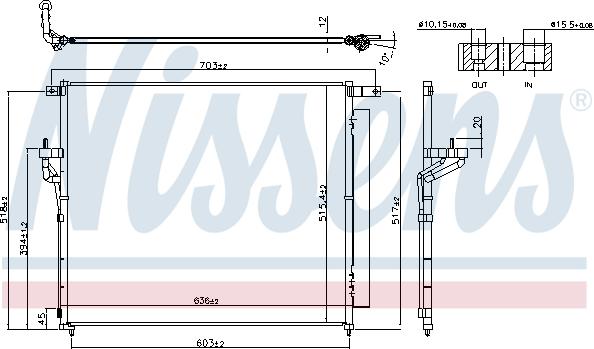 Nissens 940266 - Конденсатор, кондиціонер autocars.com.ua