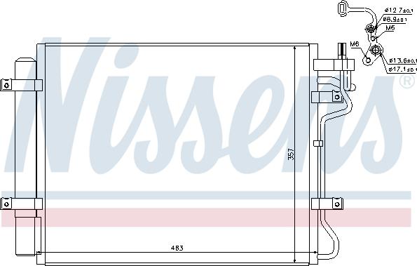 Nissens 940314 - Радіатор кондиціонера KIA CERATO LD 04- 1.6 CRDi вир-во Nissens autocars.com.ua