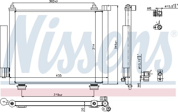 Nissens 940315 - Конденсатор, кондиціонер autocars.com.ua