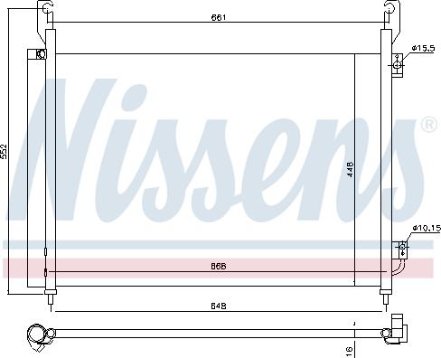 Nissens 940316 - Конденсатор, кондиціонер autocars.com.ua