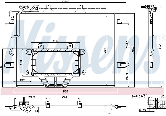 Nissens 940325 - Конденсатор, кондиціонер autocars.com.ua