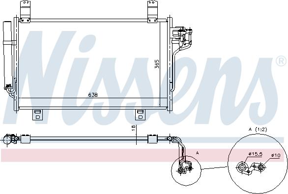 Nissens 940327 - Конденсатор, кондиціонер autocars.com.ua