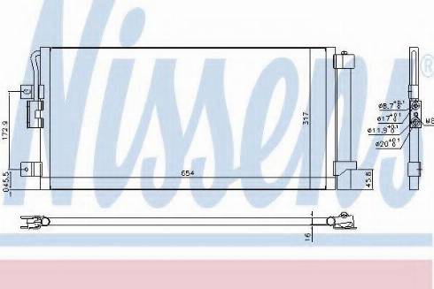 NISSENS 940334 - Конденсатор, кондиціонер autocars.com.ua