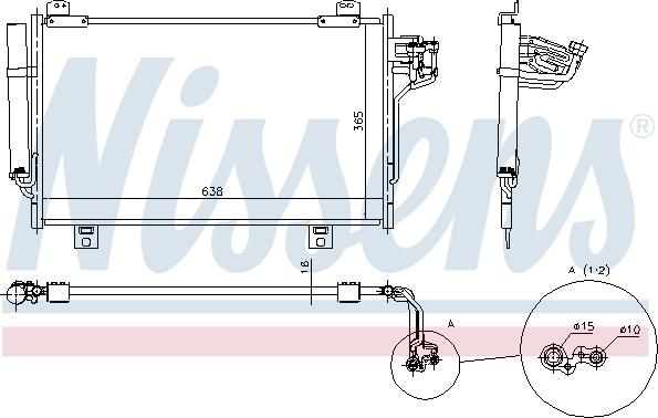 Nissens 940387 - Конденсатор, кондиціонер autocars.com.ua