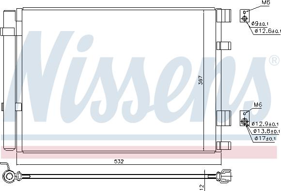 Nissens 940425 - Конденсатор, кондиціонер autocars.com.ua