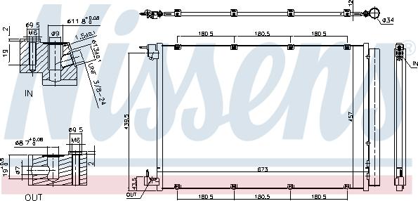 Nissens 940432 - Конденсатор, кондиціонер autocars.com.ua