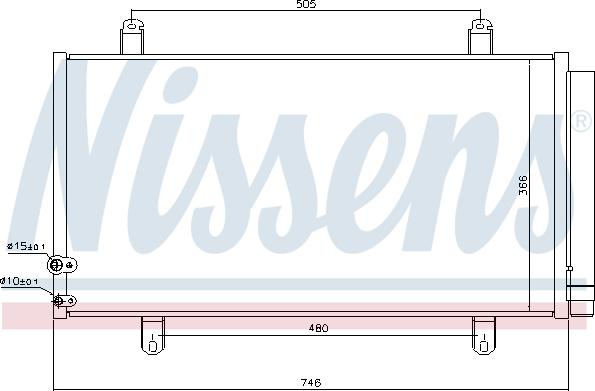 Nissens 940443 - Конденсатор кондиціонера TOYOTA CAMRY XV5 11- вир-во Nissens autocars.com.ua