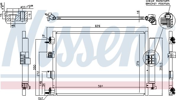 Nissens 940463 - Конденсатор, кондиціонер autocars.com.ua