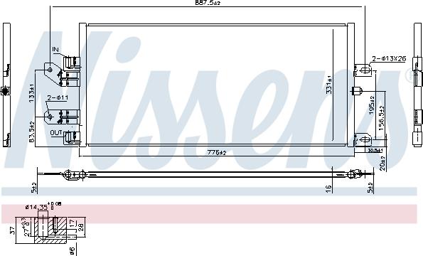 Nissens 940486 - Конденсатор, кондиціонер autocars.com.ua