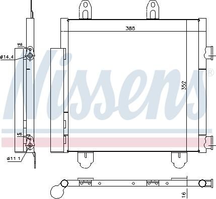 Nissens 940522 - Конденсатор кондиционера avtokuzovplus.com.ua