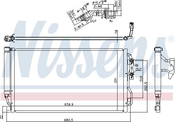 Nissens 940590 - Конденсатор, кондиціонер autocars.com.ua