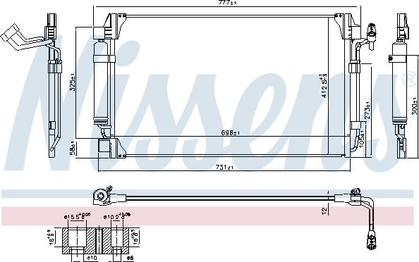 Nissens 940672 - Конденсатор, кондиціонер autocars.com.ua