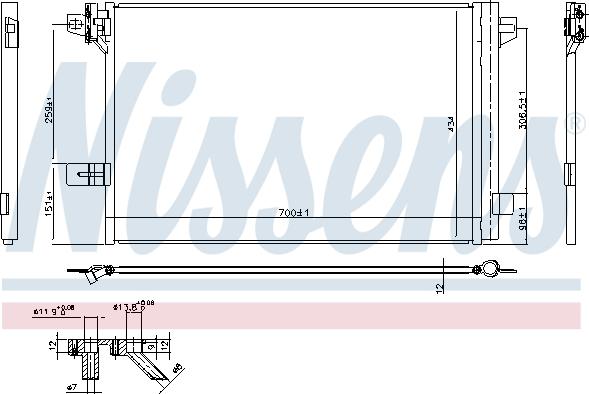 Nissens 940732 - Конденсатор, кондиціонер autocars.com.ua