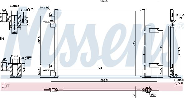 Nissens 940733 - Радiатор кондицiонера autocars.com.ua