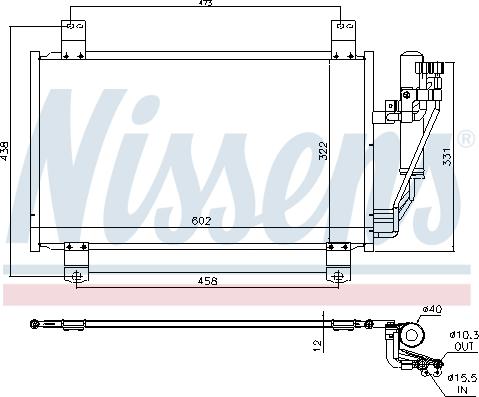 Nissens 940779 - Конденсатор, кондиціонер autocars.com.ua