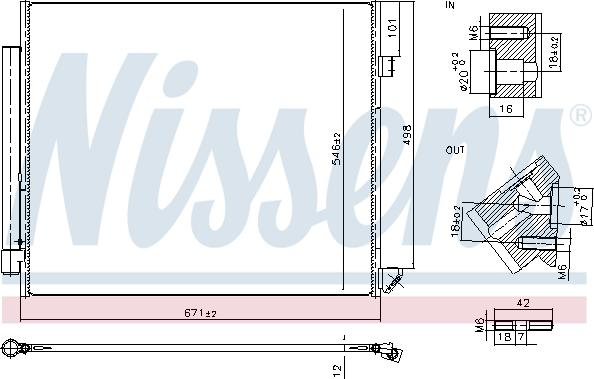 Nissens 940852 - Конденсатор, кондиціонер autocars.com.ua