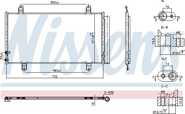 Nissens 940865 - Конденсатор, кондиціонер autocars.com.ua