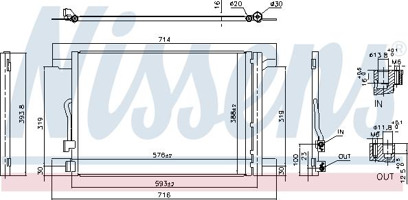 Nissens 940870 - Конденсатор, кондиціонер autocars.com.ua