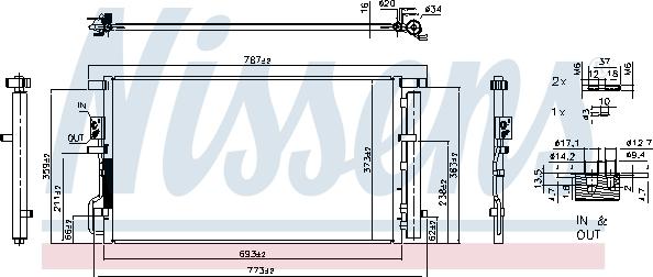 Nissens 940939 - Конденсатор, кондиціонер autocars.com.ua