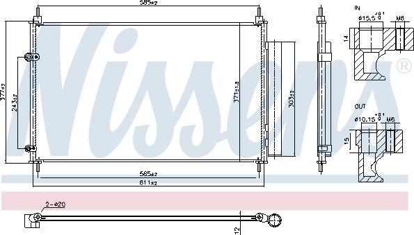 NISSENS 940953 - Конденсатор, кондиціонер autocars.com.ua