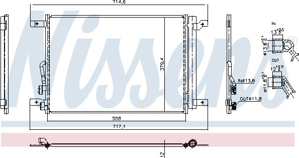 Nissens 940974 - Конденсатор, кондиціонер autocars.com.ua