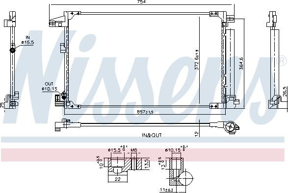 Nissens 940976 - Конденсатор, кондиціонер autocars.com.ua