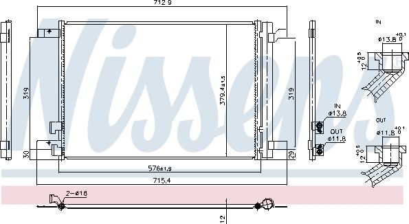 Nissens 940986 - Конденсатор, кондиціонер autocars.com.ua