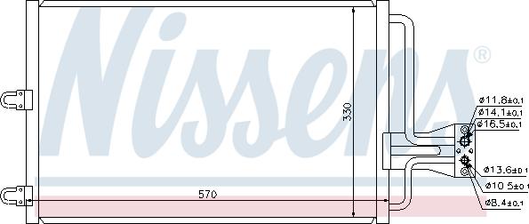 Nissens 94100 - Конденсатор, кондиціонер autocars.com.ua