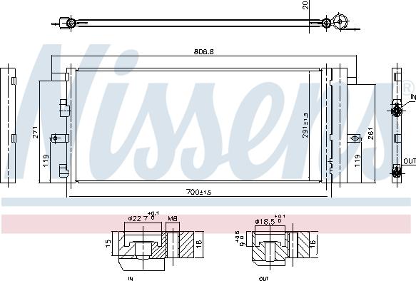 NISSENS 941011 - Конденсатор, кондиціонер autocars.com.ua